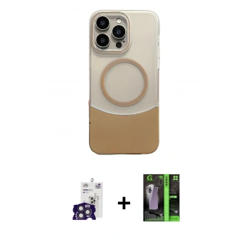 MARSİLYAN™- iPhone 16 Pro Max Kılıf Kozmos Form Özel Seri - Şeffaf 360 Full Body Arka Koruyucu + Bilvis Titan Kamera Lens - TMGI