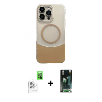 MARSİLYAN™- iPhone 16 Pro Max Kılıf Kozmos Form Özel Seri - Siyah 360 Mat Full Body Arka Koruyucu + Raze Metal Kamera Lens - BZ