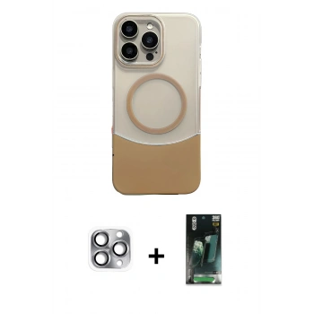 MARSİLYAN™- iPhone 16 Pro Max Kılıf Kozmos Form Özel Seri - Siyah 360 Mat Full Body Arka Koruyucu + Pers Alüminyum Kamera Lens - GI