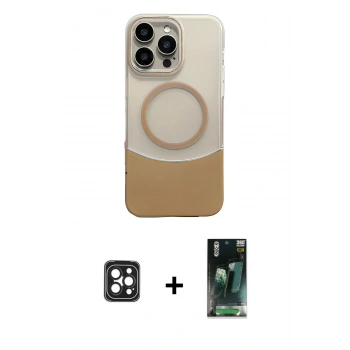 MARSİLYAN™- iPhone 16 Pro Max Kılıf Kozmos Form Özel Seri - Siyah 360 Mat Full Body Arka Koruyucu + PVD Metal Kamera Lens - SH