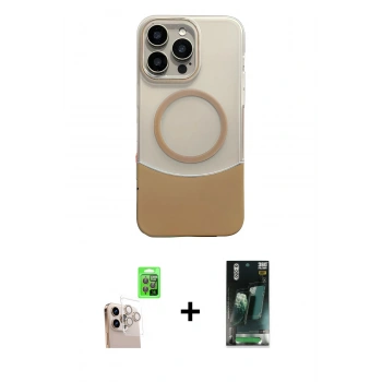 MARSİLYAN™- iPhone 16 Pro Max Kılıf Kozmos Form Özel Seri - Siyah 360 Mat Full Body Arka Koruyucu + Raze Metal Kamera Lens - NLGY