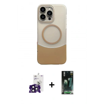 MARSİLYAN™- iPhone 16 Pro Max Kılıf Kozmos Form Özel Seri - Siyah 360 Mat Full Body Arka Koruyucu + Bilvis Titan Kamera Lens - SH