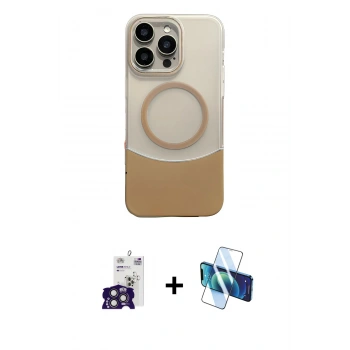 MARSİLYAN™- iPhone 16 Pro Max Kılıf Kozmos Form Özel Seri - Siyah 3D Antistatik Cam Ekran Koruyucu + Bilvis Titan Kamera Lens - TMGI