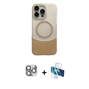 MARSİLYAN™- iPhone 16 Pro Max Kılıf Kozmos Form Özel Seri - Siyah 3D Antistatik Cam Ekran Koruyucu + Pers Alüminyum Kamera Lens - GI