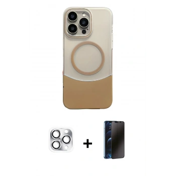 MARSİLYAN™- iPhone 16 Pro Max Kılıf Kozmos Form Özel Seri - Siyah 3D Antistatik Hayalet Cam Ekran Koruyucu + Pers Alüminyum Kamera Lens - GS