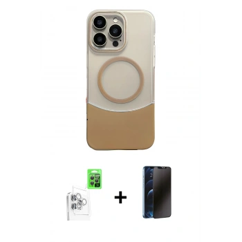 MARSİLYAN™- iPhone 16 Pro Max Kılıf Kozmos Form Özel Seri - Siyah 3D Antistatik Hayalet Cam Ekran Koruyucu + Raze Metal Kamera Lens - BZ