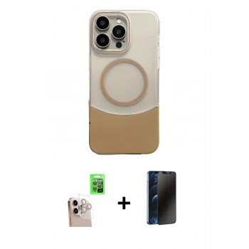 MARSİLYAN™- iPhone 16 Pro Max Kılıf Kozmos Form Özel Seri - Siyah 3D Antistatik Hayalet Cam Ekran Koruyucu + Raze Metal Kamera Lens - NLGY