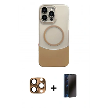 MARSİLYAN™- iPhone 16 Pro Max Kılıf Kozmos Form Özel Seri - Siyah 3D Antistatik Hayalet Cam Ekran Koruyucu + Pers Alüminyum Kamera Lens - CLTM