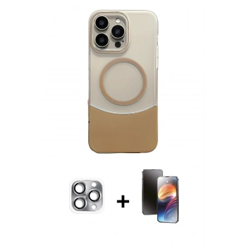 MARSİLYAN™- iPhone 16 Pro Max Kılıf Kozmos Form Özel Seri - Siyah 3D Antistatik Mat Seramik Nano Ekran Koruyucu + Pers Alüminyum Kamera Lens - GI