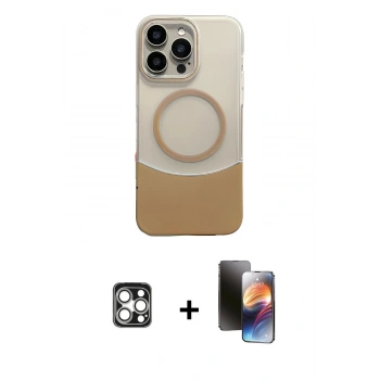 MARSİLYAN™- iPhone 16 Pro Max Kılıf Kozmos Form Özel Seri - Siyah 3D Antistatik Mat Seramik Nano Ekran Koruyucu + PVD Metal Kamera Lens - GS