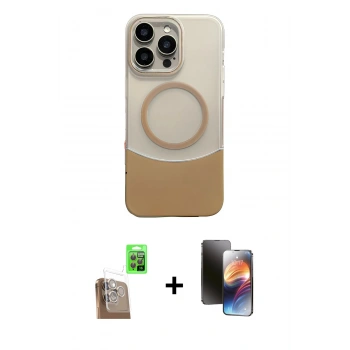MARSİLYAN™- iPhone 16 Pro Max Kılıf Kozmos Form Özel Seri - Siyah 3D Antistatik Mat Seramik Nano Ekran Koruyucu + Raze Metal Kamera Lens - CLTM