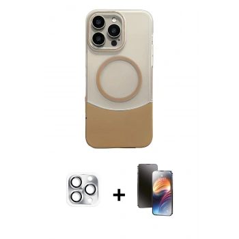 MARSİLYAN™- iPhone 16 Pro Max Kılıf Kozmos Form Özel Seri - Siyah 3D Antistatik Mat Seramik Nano Ekran Koruyucu + Pers Alüminyum Kamera Lens - GS