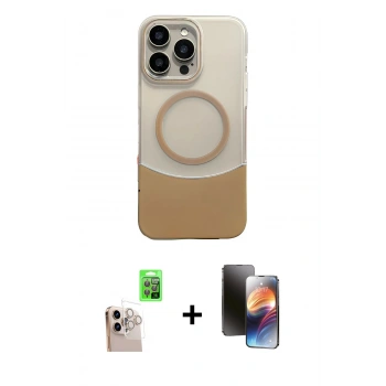 MARSİLYAN™- iPhone 16 Pro Max Kılıf Kozmos Form Özel Seri - Siyah 3D Antistatik Mat Seramik Nano Ekran Koruyucu + Raze Metal Kamera Lens - NLGY