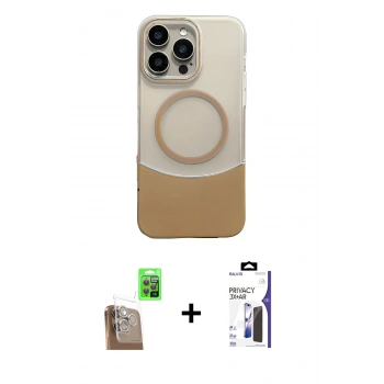 MARSİLYAN™- iPhone 16 Pro Max Kılıf Kozmos Form Özel Seri - Siyah Bilvis 3X AR Hayalet Cam Ekran Koruyucu + Raze Metal Kamera Lens - CLTM