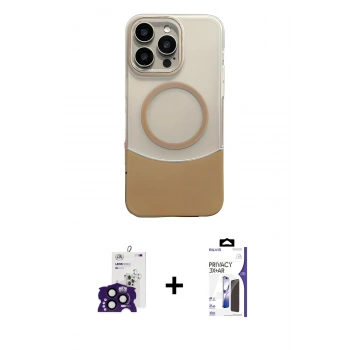 MARSİLYAN™- iPhone 16 Pro Max Kılıf Kozmos Form Özel Seri - Siyah Bilvis 3X AR Hayalet Cam Ekran Koruyucu + Bilvis Titan Kamera Lens - SH