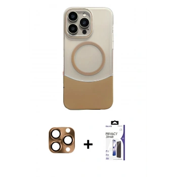 MARSİLYAN™- iPhone 16 Pro Max Kılıf Kozmos Form Özel Seri - Siyah Bilvis 3X AR Hayalet Cam Ekran Koruyucu + Pers Alüminyum Kamera Lens - CLTM