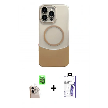 MARSİLYAN™- iPhone 16 Pro Max Kılıf Kozmos Form Özel Seri - Siyah Bilvis 3X AR HD Cam Ekran Koruyucu + Raze Metal Kamera Lens - NLGY