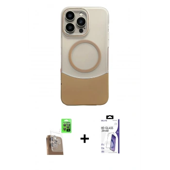 MARSİLYAN™- iPhone 16 Pro Max Kılıf Kozmos Form Özel Seri - Siyah Bilvis 3X AR HD Cam Ekran Koruyucu + Raze Metal Kamera Lens - CLTM