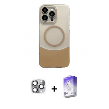 MARSİLYAN™- iPhone 16 Pro Max Kılıf Kozmos Form Özel Seri - Siyah Bilvis 5in1 3D Magic Cam Ekran Koruyucu + Pers Alüminyum Kamera Lens - GI