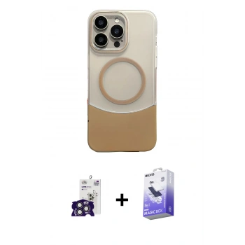 MARSİLYAN™- iPhone 16 Pro Max Kılıf Kozmos Form Özel Seri - Siyah Bilvis 5in1 5D Magic Hayalet Cam Ekran Koruyucu + Bilvis Titan Kamera Lens - TMGI