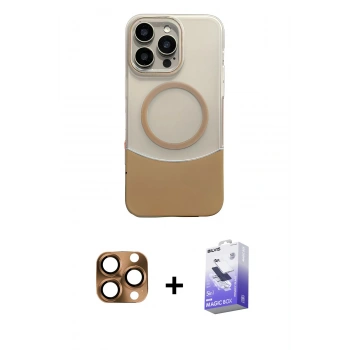 MARSİLYAN™- iPhone 16 Pro Max Kılıf Kozmos Form Özel Seri - Siyah Bilvis 5in1 5D Magic Hayalet Cam Ekran Koruyucu + Pers Alüminyum Kamera Lens - CLTM