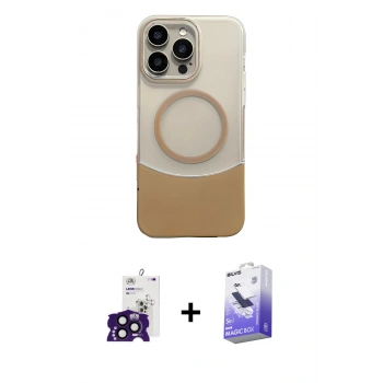 MARSİLYAN™- iPhone 16 Pro Max Kılıf Kozmos Form Özel Seri - Siyah Bilvis 5in1 5D Magic Hayalet Cam Ekran Koruyucu + Bilvis Titan Kamera Lens - SH