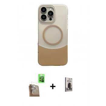 MARSİLYAN™- iPhone 16 Pro Max Kılıf Kozmos Form Özel Seri - Siyah Bilvis Hayalet Cam Ekran Koruyucu + Raze Metal Kamera Lens - CLTM