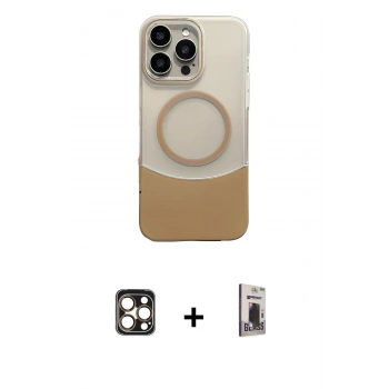MARSİLYAN™- iPhone 16 Pro Max Kılıf Kozmos Form Özel Seri - Siyah Bilvis Hayalet Cam Ekran Koruyucu + PVD Metal Kamera Lens - GD