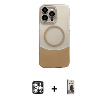 MARSİLYAN™- iPhone 16 Pro Max Kılıf Kozmos Form Özel Seri - Siyah Bilvis Hayalet Cam Ekran Koruyucu + PVD Metal Kamera Lens - GS