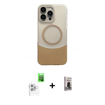 MARSİLYAN™- iPhone 16 Pro Max Kılıf Kozmos Form Özel Seri - Siyah Bilvis Hayalet Cam Ekran Koruyucu + Raze Metal Kamera Lens - BZ