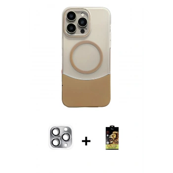 MARSİLYAN™- iPhone 16 Pro Max Kılıf Kozmos Form Özel Seri - Siyah Buffer Cam Ekran Koruyucu + Pers Alüminyum Kamera Lens - GI