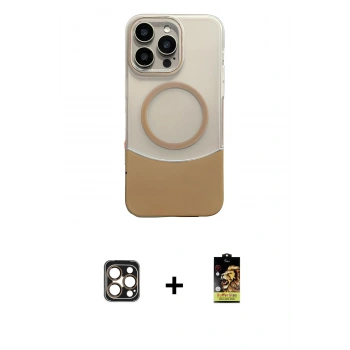 MARSİLYAN™- iPhone 16 Pro Max Kılıf Kozmos Form Özel Seri - Siyah Buffer Cam Ekran Koruyucu + PVD Metal Kamera Lens - GD