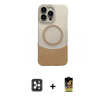 MARSİLYAN™- iPhone 16 Pro Max Kılıf Kozmos Form Özel Seri - Siyah Buffer Cam Ekran Koruyucu + PVD Metal Kamera Lens - SH