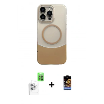 MARSİLYAN™- iPhone 16 Pro Max Kılıf Kozmos Form Özel Seri - Siyah Buffer Hayalet Cam Ekran Koruyucu + Raze Metal Kamera Lens - BZ
