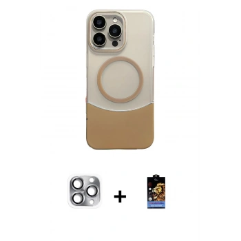 MARSİLYAN™- iPhone 16 Pro Max Kılıf Kozmos Form Özel Seri - Siyah Buffer Hayalet Cam Ekran Koruyucu + Pers Alüminyum Kamera Lens - GI