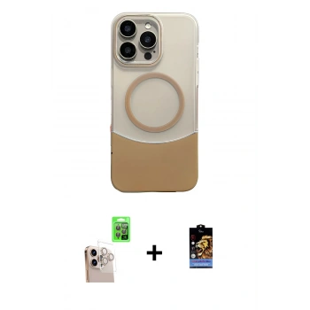 MARSİLYAN™- iPhone 16 Pro Max Kılıf Kozmos Form Özel Seri - Siyah Buffer Hayalet Cam Ekran Koruyucu + Raze Metal Kamera Lens - NLGY