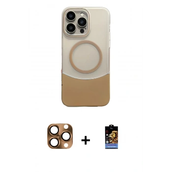MARSİLYAN™- iPhone 16 Pro Max Kılıf Kozmos Form Özel Seri - Siyah Buffer Hayalet Cam Ekran Koruyucu + Pers Alüminyum Kamera Lens - CLTM