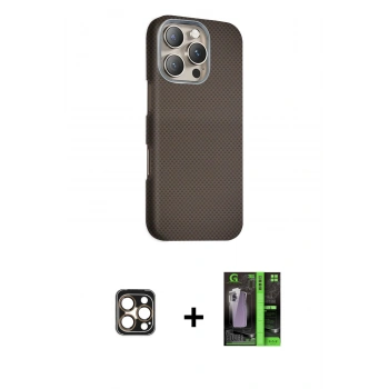 MARSİLYAN™- iPhone 16 Pro Max Kılıf Kozmos Klasik Prime - Şeffaf 360 Full Body Arka Koruyucu + PVD Metal Kamera Lens - GD