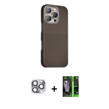 MARSİLYAN™- iPhone 16 Pro Max Kılıf Kozmos Klasik Prime - Şeffaf 360 Full Body Arka Koruyucu + Pers Alüminyum Kamera Lens - GI