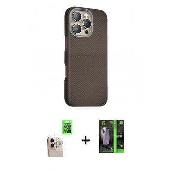 MARSİLYAN™- iPhone 16 Pro Max Kılıf Kozmos Klasik Prime - Şeffaf 360 Full Body Arka Koruyucu + Raze Metal Kamera Lens - NLGY