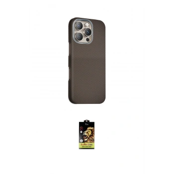 MARSİLYAN™- iPhone 16 Pro Max Kılıf Kozmos Klasik Prime - Siyah Buffer Cam Ekran Koruyucu