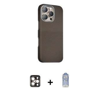MARSİLYAN™- iPhone 16 Pro Max Kılıf Kozmos Klasik Prime - Siyah Joko Magic 5D Cam + PVD Metal Kamera Lens - GD