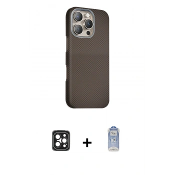 MARSİLYAN™- iPhone 16 Pro Max Kılıf Kozmos Klasik Prime - Siyah Joko Magic 5D Cam + PVD Metal Kamera Lens - SH
