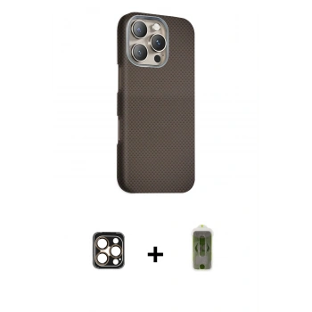 MARSİLYAN™- iPhone 16 Pro Max Kılıf Kozmos Klasik Prime - Siyah Joko Magic 5D Hayalet Cam + PVD Metal Kamera Lens - GD