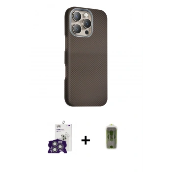 MARSİLYAN™- iPhone 16 Pro Max Kılıf Kozmos Klasik Prime - Siyah Joko Magic 5D Hayalet Cam + Bilvis Titan Kamera Lens - GS