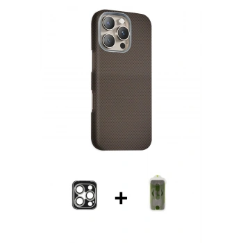 MARSİLYAN™- iPhone 16 Pro Max Kılıf Kozmos Klasik Prime - Siyah Joko Magic 5D Hayalet Cam + PVD Metal Kamera Lens - GS