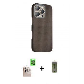 MARSİLYAN™- iPhone 16 Pro Max Kılıf Kozmos Klasik Prime - Siyah Joko Magic 5D Hayalet Cam + Raze Metal Kamera Lens - NLGY