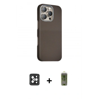 MARSİLYAN™- iPhone 16 Pro Max Kılıf Kozmos Klasik Prime - Siyah Joko Magic 5D Hayalet Cam + PVD Metal Kamera Lens - SH