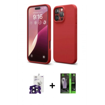 MARSİLYAN™- iPhone 16 Pro Max Kılıf Kozmos Yansıma Özel Seri - Şeffaf 360 Full Body Arka Koruyucu + Bilvis Titan Kamera Lens - SH