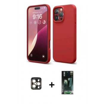 MARSİLYAN™- iPhone 16 Pro Max Kılıf Kozmos Yansıma Özel Seri - Siyah 360 Mat Full Body Arka Koruyucu + PVD Metal Kamera Lens - GD
